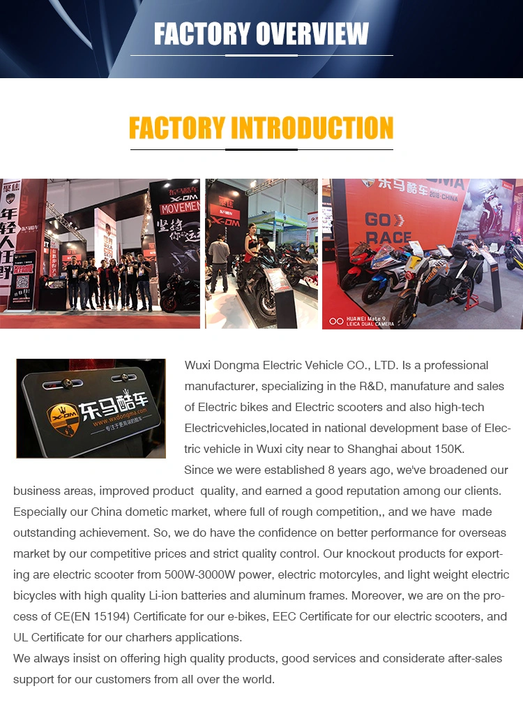 High Speed Cool Electric Racing Motorcycle with Manufacturer Price