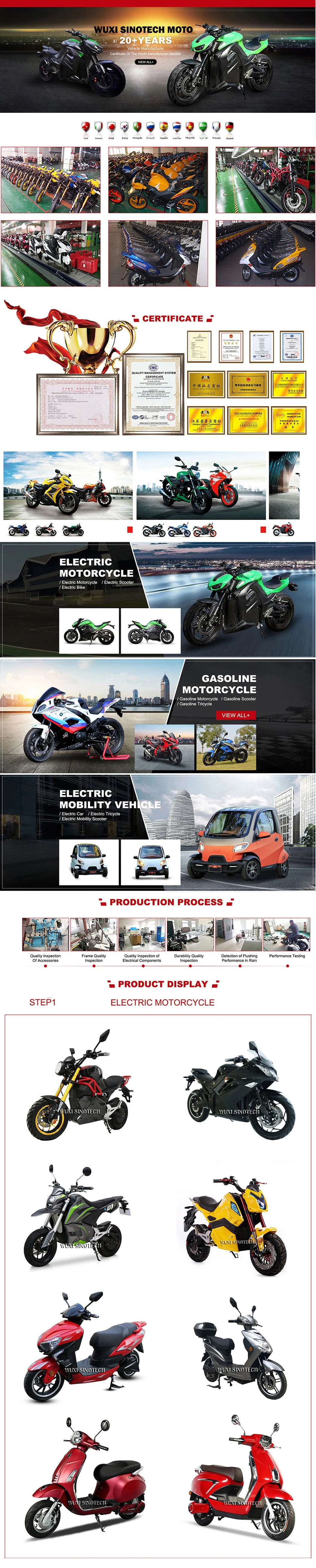 2023 Luxury Fashionable Electric Racing Motorcycle with 2000W/ 3000W/5000W Powerful Motor High Quality Motorbike with Dual Disc 17inch Tire Cheap Price